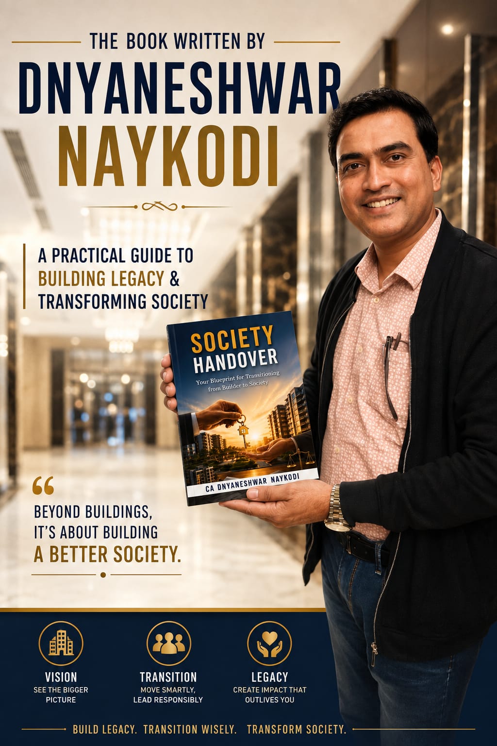CA Dnyaneshwar Naykodi presenting his book Society Handover at the official book launch event